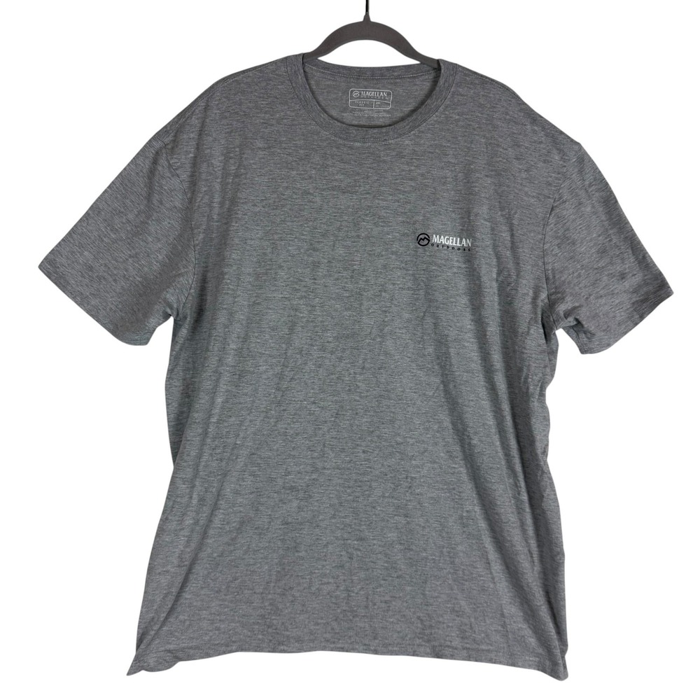 Magellan Outdoors Shirt Mens 2XL Gray Classic Fit Logo Back Graphic Tee